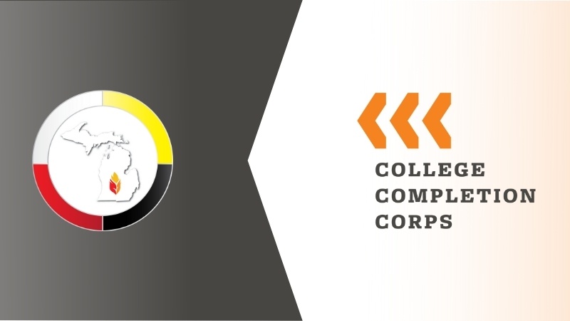 Native American Heritage Fund logo next to College Completion Corps logo